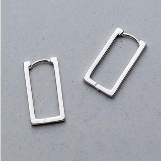 925 Sterling Silver Rectangle Earring Silver - One Size