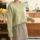 Tall Size Wool Blend Roundneck Sweater