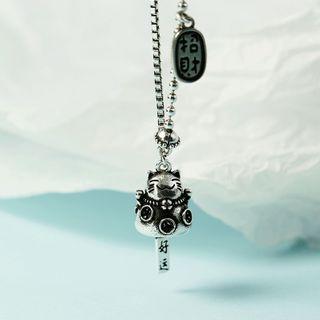 Couple Matching Cat Pendant Necklace As Shown In Figure - One Size