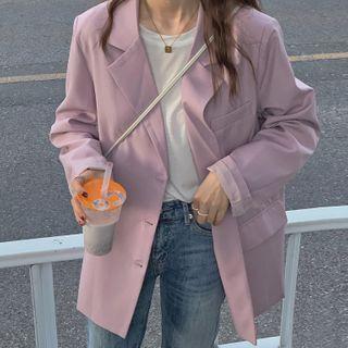 Single Breasted Blazer Purple - One Size