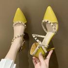 Pointed Studded Dorsay Stiletto Pumps
