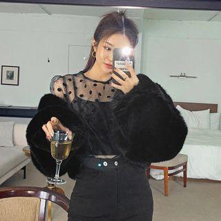 Dotted See-through Blouse
