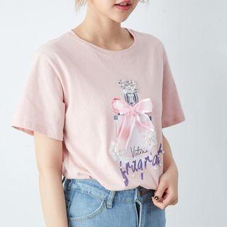 Beaded Print Short Sleeve T-shirt