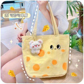 Cheese Print Canvas Tote Bag