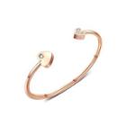 Simple And Romantic Plated Rose Gold Heart-shaped 316l Stainless Steel Bracelet With Cubic Zirconia Rose Gold - One Size