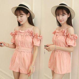 Off-shoulder Ruffled Jumpsuit