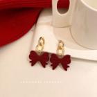 Bow Drop Earring 1 Pair - Red - One Size