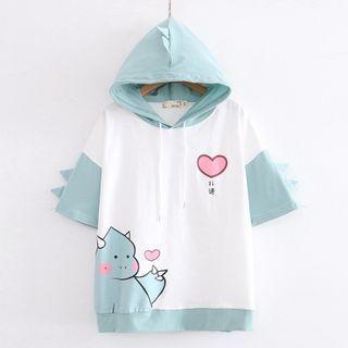 Hood Short-sleeve Printed T-shirt