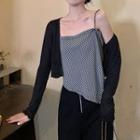 Asymmetrical Zebra Print Camisole Top / Cardigan