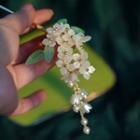 Retro Floral Hair Stick Beige - One Size