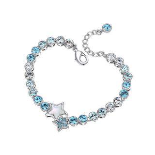 Fashion Star Bracelet With Blue Austrian Elements Crystal