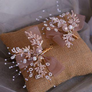 Wedding Branches Hair Clip 3 Piece - Headpiece - Almond - One Size