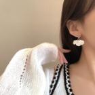 Flower Alloy Dangle Earring 1 Pair - S925 Silver Needle - Earring - Pearl White - One Size