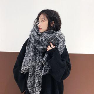 Tweed Faux Shearling Scarf
