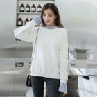 Mock Two-piece Frill Trim Sweatshirt