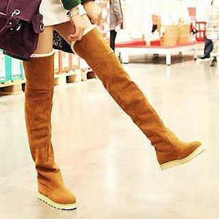 Fleece-lined Over-the-knee Boots