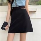 High Waist Cutout A-line Skirt