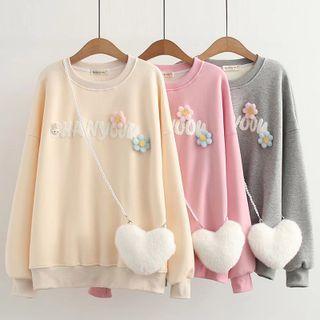 Set: Lettering Sweatshirt + Heart Crossbody Bag