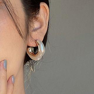 Faux Pearl Hook Earring 1 Pair - White & Gold - One Size