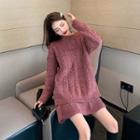Oversized Sweater / Mini A-line Knit Skirt