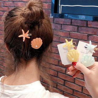 Faux Pearl Shell / Starfish Hair Clip