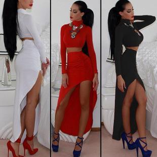 Set: Long-sleeve Top + Long Skirt