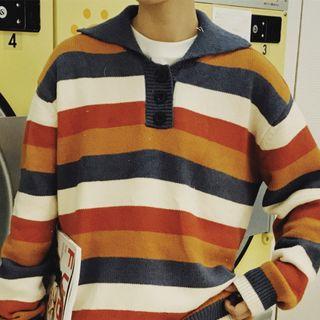 Striped Polo Sweater Multicolor - One Size