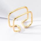 Alloy Layered Square Open Ring Ring - Gold - One Size