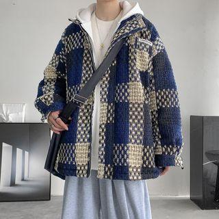 Mock Two Piece Woven Hooded Jacket