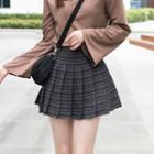 Striped Mini Pleated Skirt