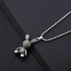 Couple Matching Rabbit Pendant Chain Necklace Silver - One Size