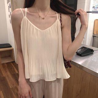 Double Strap Plain Chiffon Top