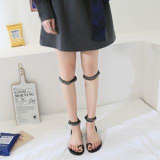 Chain Accent Tall Sandals
