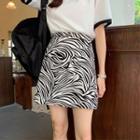 High-waist Zebra Print Mini Skirt
