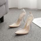 Pvc Panel Pointy-toe Pumps