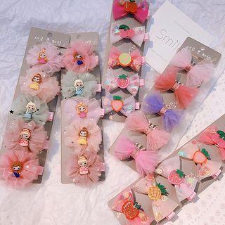 Set: Mesh Bow Hair Clip (assorted Designs)