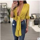 Ruffled Tie-front Bolero