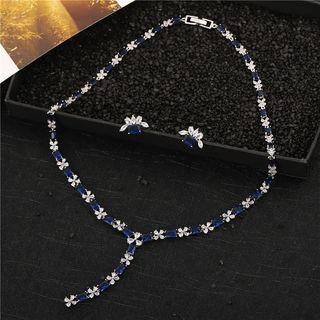 Set: Rhinestone Y Necklace + Earring