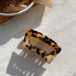 Leopard Frame Hair Claw Light Beige - One Size