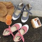 Gingham Tie-ankle Flats