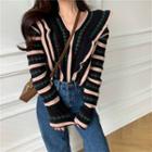 Floral Sweater Beige & Black - One Size