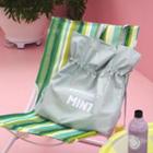 Lettering Drawstring Shopper Bag  Mint Green - One Size