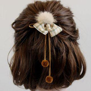 Pom Pom Plaid Hair Tie