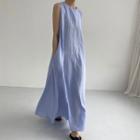 Round Neck Plain Sleeveless Dress