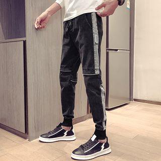 Color Panel Slim-cut Jeans
