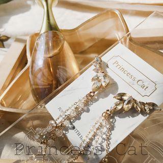 Rhinestone Fringed Earring Earring - As Shown In Figure - One Size