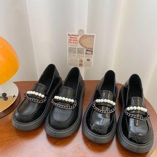 Platform Faux Pearl Chain Loafers (various Designs)