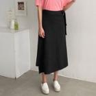 Tie-waist Knit Wrap Skirt