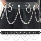 Alloy Chain Faux Leather Layered Belt