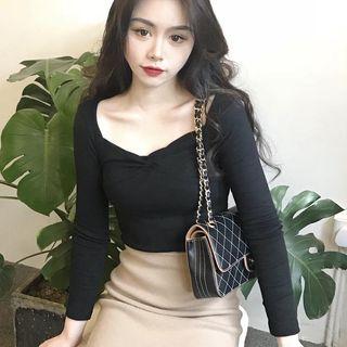 Knotted Long-sleeve T-shirt
